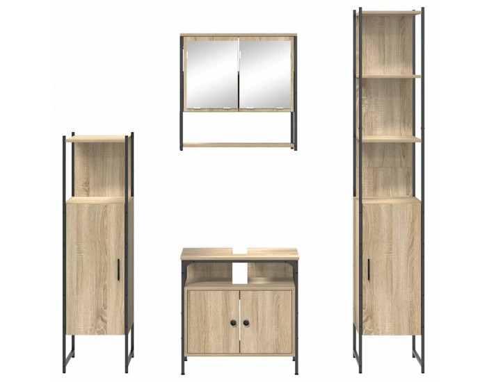 Sonata H Комплект мебели за баня 4 pcs дъб сонома 33 x 33 x 188.5 см