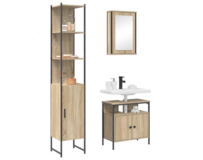 Sonata H Комплект мебели за баня 3 pcs дъб сонома 33 x 33 x 185.5 см