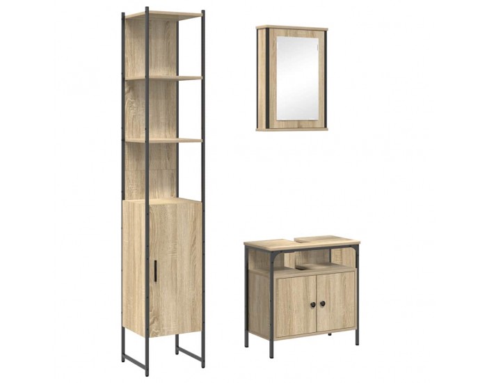 Sonata H Комплект мебели за баня 3 pcs дъб сонома 33 x 33 x 185.5 см