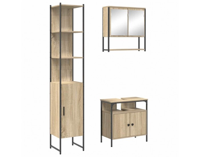 Sonata H Комплект мебели за баня 3 pcs дъб сонома 33 x 33 x 185.5 см