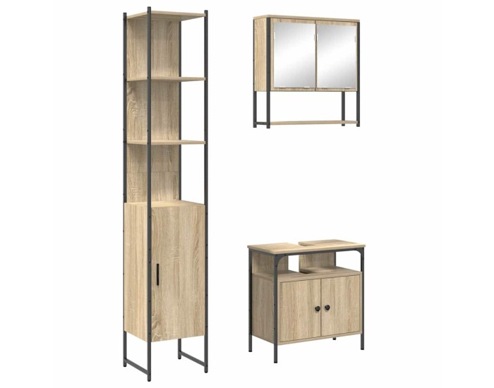 Sonata Set de mobilier pentru baie 3 buc. Stejar Sonoma