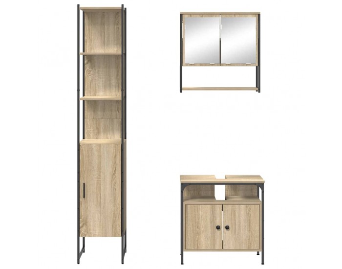 Sonata H Комплект мебели за баня 3 pcs дъб сонома 33 x 33 x 185.5 см