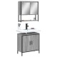 Sonata Set mobilier de baie, 2 piese, gri sonoma, lemn prelucrat