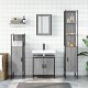Sonata Set mobilier de baie, 4 piese, gri sonoma, lemn prelucrat