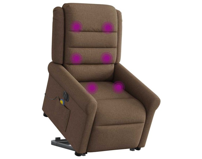 Sonata Fotoliu electric de masaj rabatabil cu ridicare, maro, textil
