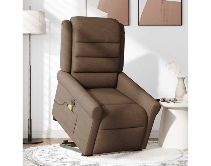 Sonata Fotoliu electric de masaj rabatabil cu ridicare, maro, textil