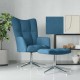 Sonata Scaun de relaxare cu taburet, albastru, catifea