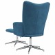 Sonata Scaun de relaxare cu taburet, albastru, catifea