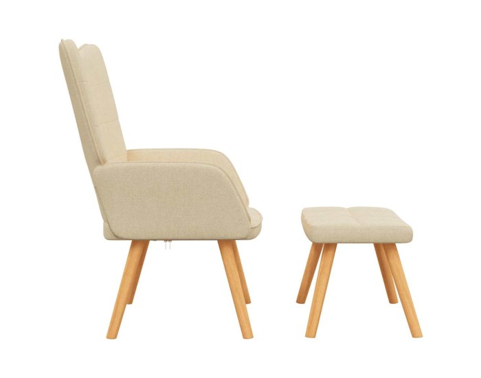 Sonata Scaun de relaxare cu taburet, crem, textil