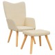 Sonata Scaun de relaxare cu taburet, crem, textil