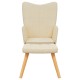 Sonata Scaun de relaxare cu taburet, crem, textil