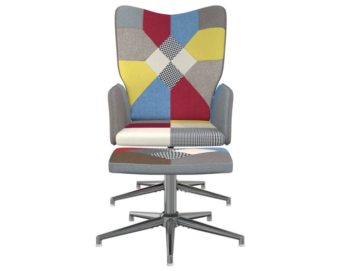 Sonata Scaun de relaxare cu taburet, textil, petice