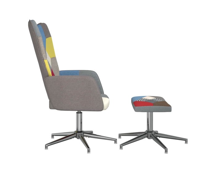 Sonata Scaun de relaxare cu taburet, textil, petice