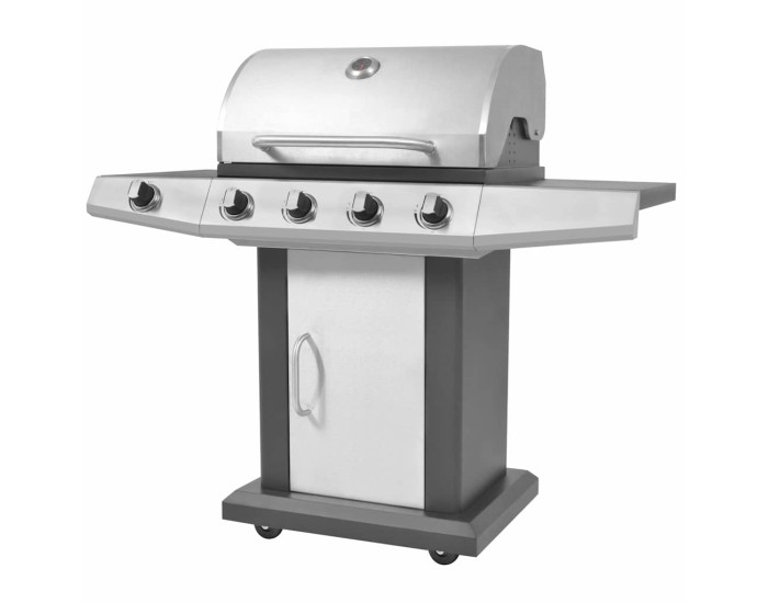 Sonata Grătar de Barbecue pe Gaz Argintiu Oțel cu furtun metalic