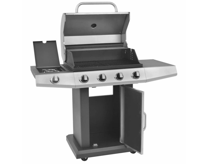 Sonata Grătar de Barbecue pe Gaz Argintiu Oțel cu furtun metalic