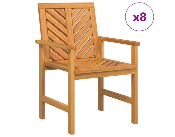 Sonata H Градински столове за хранене 8 pcs Кафяво 59 x 62.5 x 89 см