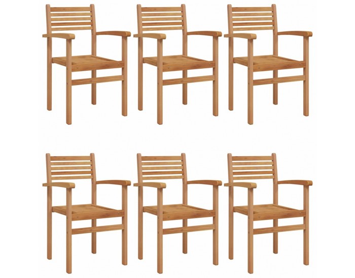 Sonata H Струпваеми градински столове 6 pcs Кафяво 55.5 x 55.5 x 90 см