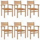 Sonata H Струпваеми градински столове 6 pcs Кафяво 55.5 x 55.5 x 90 см