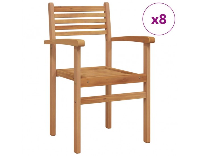 Sonata H Струпваеми градински столове 8 pcs Кафяво 55.5 x 55.5 x 90 см