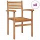 Sonata H Струпваеми градински столове 8 pcs Кафяво 55.5 x 55.5 x 90 см