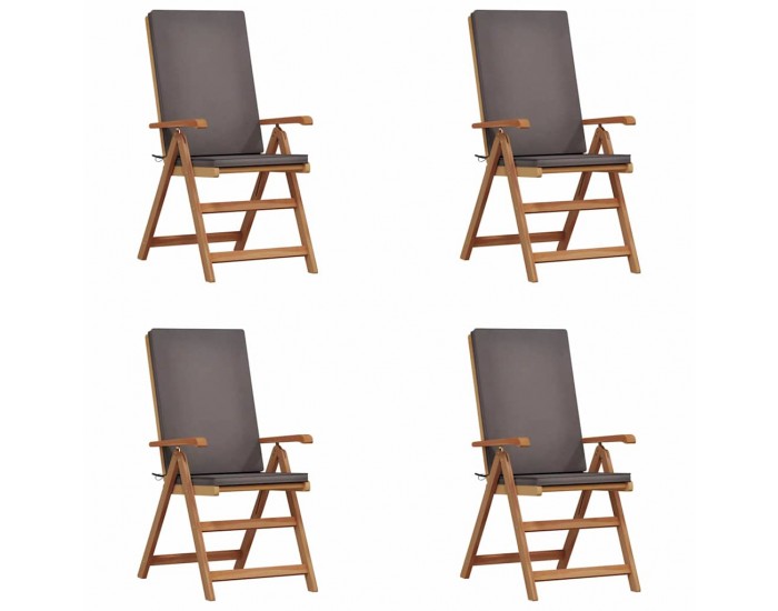 Sonata H Градински стол с възглавница 4 pcs Кафяво 57 x 71.5 x 104см