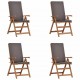 Sonata H Градински стол с възглавница 4 pcs Кафяво 57 x 71.5 x 104см