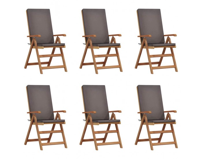 Sonata H Градински стол с възглавница 6 pcs Кафяво 57 x 71.5 x 104см