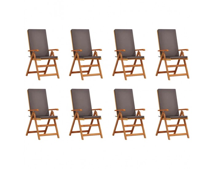 Sonata H Градински стол с възглавница 8 pcs Кафяво 57 x 71.5 x 104см