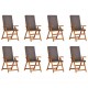 Sonata H Градински стол с възглавница 8 pcs Кафяво 57 x 71.5 x 104см