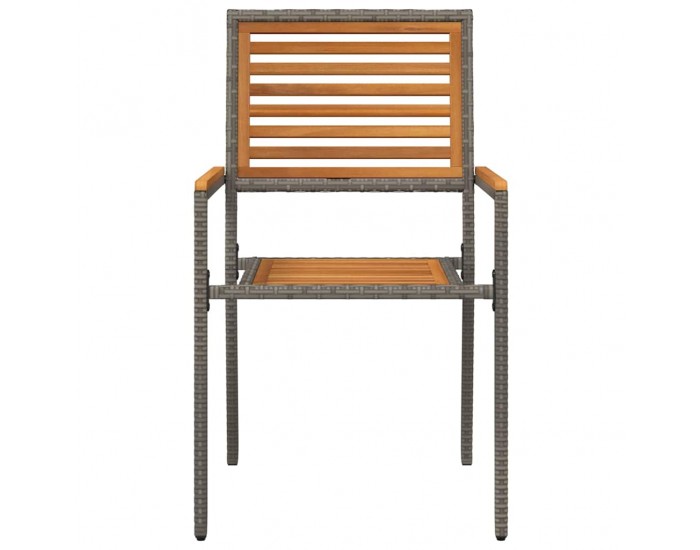 Sonata H Струпваеми градински столове 4 pcs Кафяв и сив