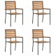 Sonata H Струпваеми градински столове 4 pcs Кафяв и сив
