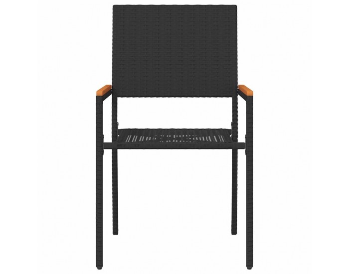Sonata H Струпваеми градински столове 4 pcs Черен и кафяв