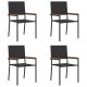 Sonata H Струпваеми градински столове 4 pcs Черен и кафяв