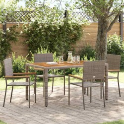 Sonata H Струпваеми градински столове 4 pcs Сив и кафяв - Scaune de grădină