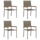 Sonata H Струпваеми градински столове 4 pcs Сив и кафяв