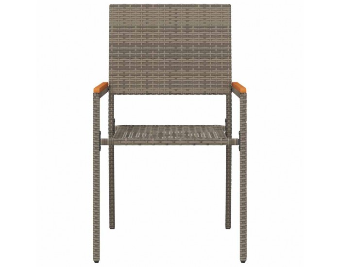 Sonata H Струпваеми градински столове 4 pcs Сив и кафяв