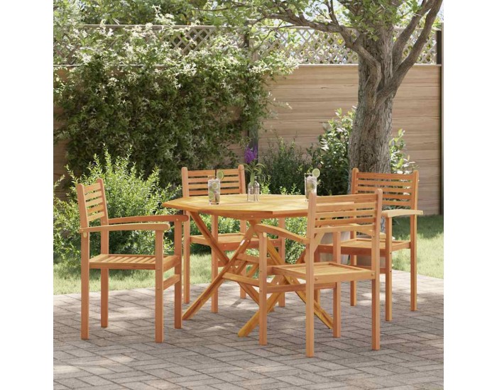 Sonata H Струпваеми градински столове 4 pcs Кафяво 55.5 x 55.5 x 90 см