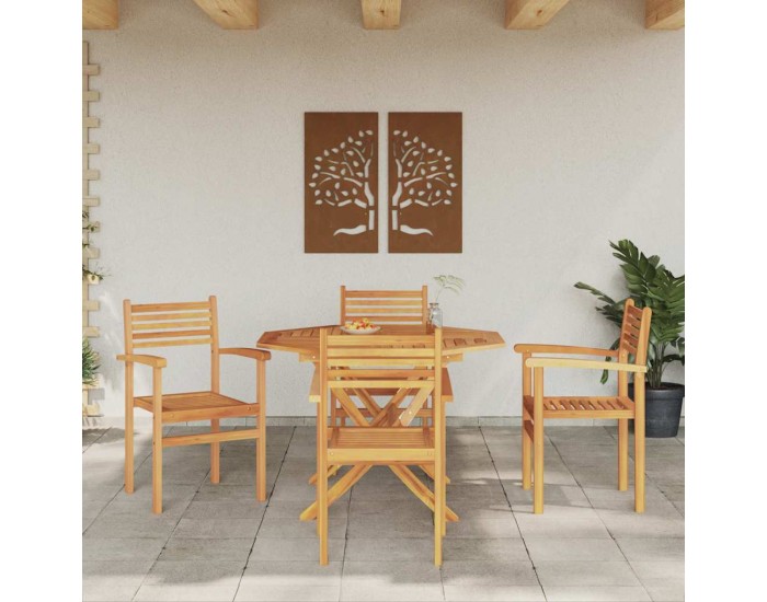 Sonata H Струпваеми градински столове 4 pcs Кафяво 55.5 x 55.5 x 90 см