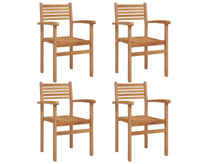 Sonata H Струпваеми градински столове 4 pcs Кафяво 55.5 x 55.5 x 90 см