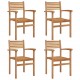 Sonata H Струпваеми градински столове 4 pcs Кафяво 55.5 x 55.5 x 90 см