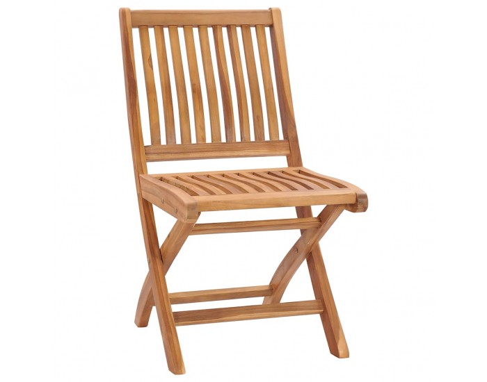 Sonata H Сгъваеми градински столове с възглавници, 8 бр, тик масив