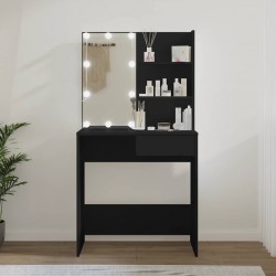 Sonata H Тоалетка с LED, черна, 74,5x40x141 см - Măsuțe de toaletă și oglinzi