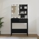 Sonata Masă de toaletă cu LED, negru, 74,5x40x141 cm
