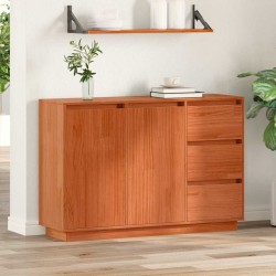 Sonata H Служебен шкаф Кафяво 111 x 34 x 75 см Масивна борова дървесина - Corpuri, vitrine, biblioteci modulare