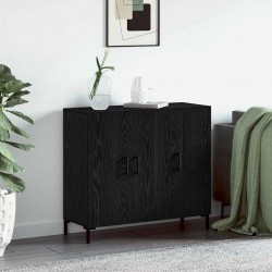 Sonata H Служебен шкаф Черно 90 x 34 x 80 см Инженерно дърво - Corpuri, vitrine, biblioteci modulare