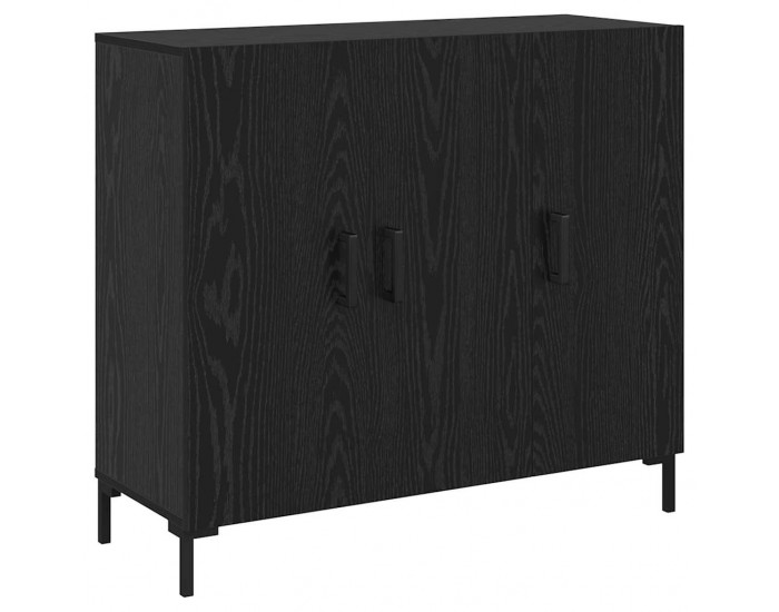 Sonata H Служебен шкаф Черно 90 x 34 x 80 см Инженерно дърво