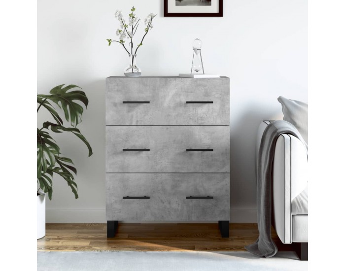 Sonata H Сайдборд, бетонно сив, 69,5x34x90 см, инженерно дърво