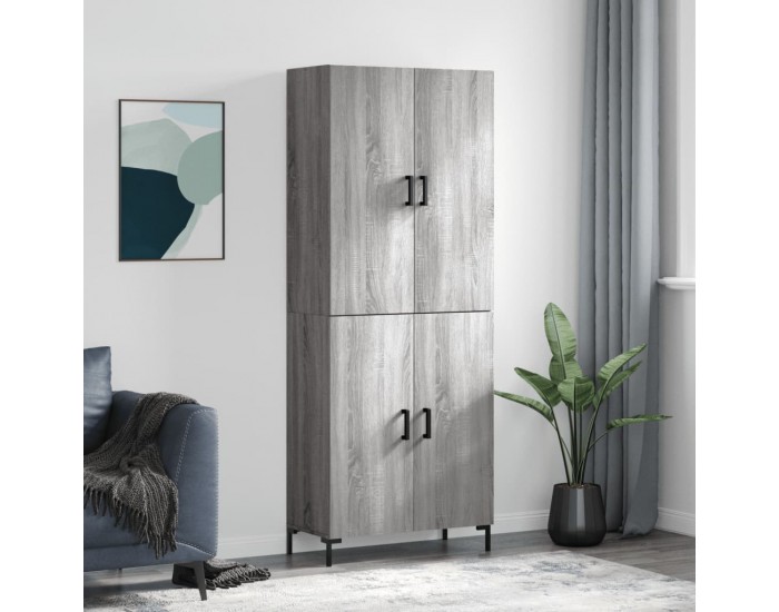 Sonata H Висок шкаф, сив сонома, 69,5x34x180 см, инженерно дърво
