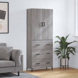 Sonata H Висок шкаф, сив сонома, 69,5x34x180 см, инженерно дърво - Corpuri, vitrine, biblioteci modulare