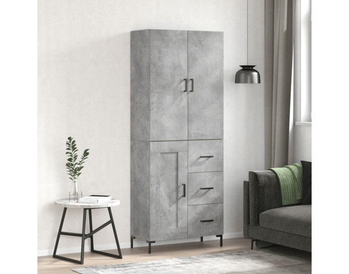 Sonata H Висок шкаф, бетонно сив, 69,5x34x180 см, инженерно дърво
